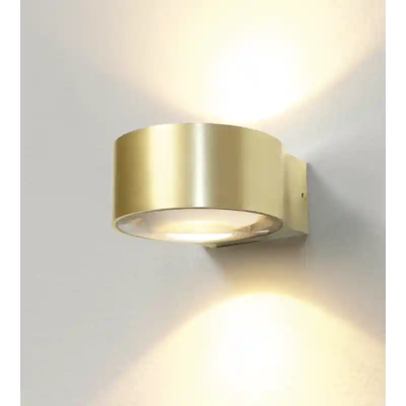 Artdelight Hudson - wandverlichting - 10,5 x 11,8 x 6,5 cm - 2 x 4W dimbare LED incl. - IP54 - geborsteld goud Betaalbaar