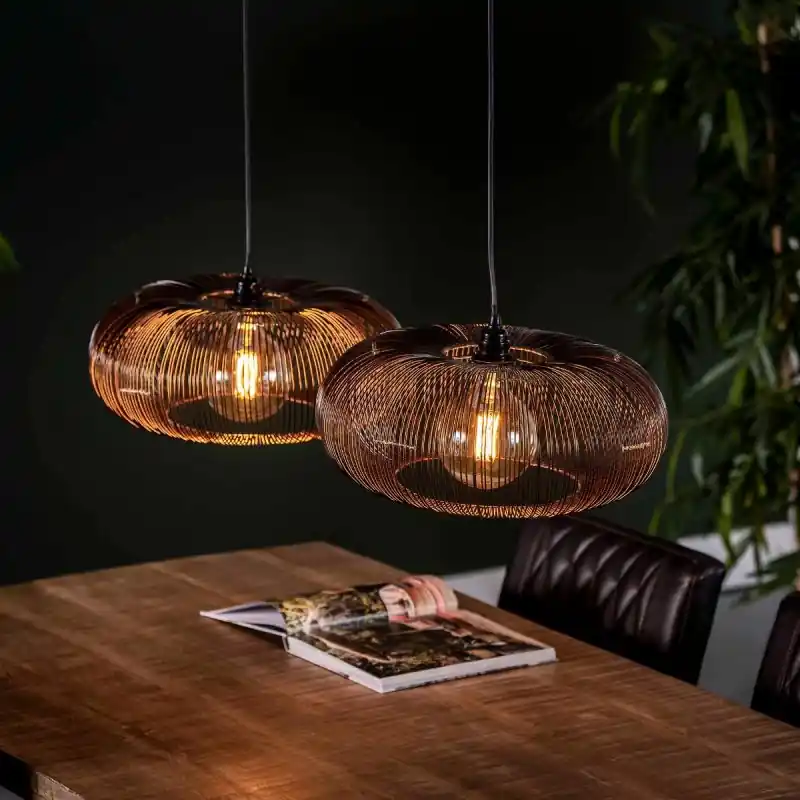 Favoriet Vico Disk Wire - hanglamp - 102 x 43 x 150 cm - zwart nikkel