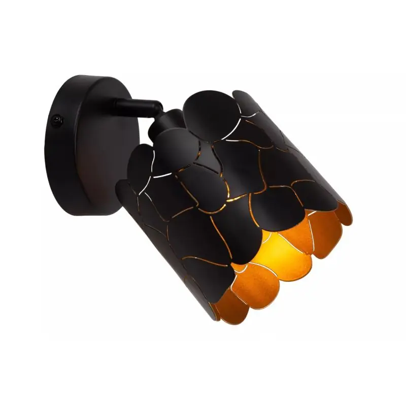 Hete Deal Lucide Almelo - wandlamp - Ø 12 x 20 cm - zwart