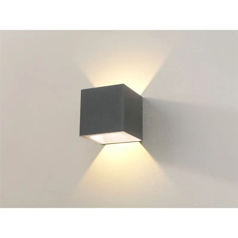 Tijdelijk Beschikbaar Artdelight Cube - buiten wandverlichting - 10 x 10 x 10 cm - 6W dimbare LED incl. - IP54 - grafiet
