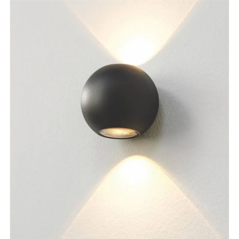 Weekendaanbieding Artdelight Denver - buiten wandverlichting - Ø 10 cm - 2 x 4W dimbare LED incl. - IP54 - zwart