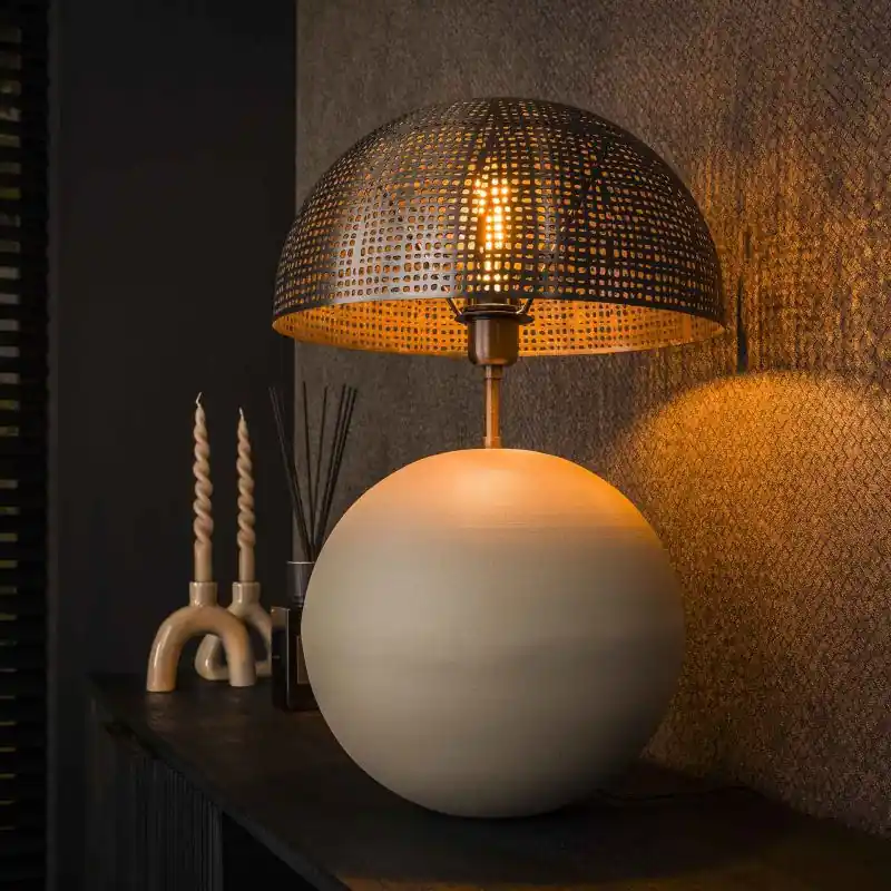 Alleen Vandaag Vico Sphere - tafellamp - Ø 36 x 57 cm - grijs