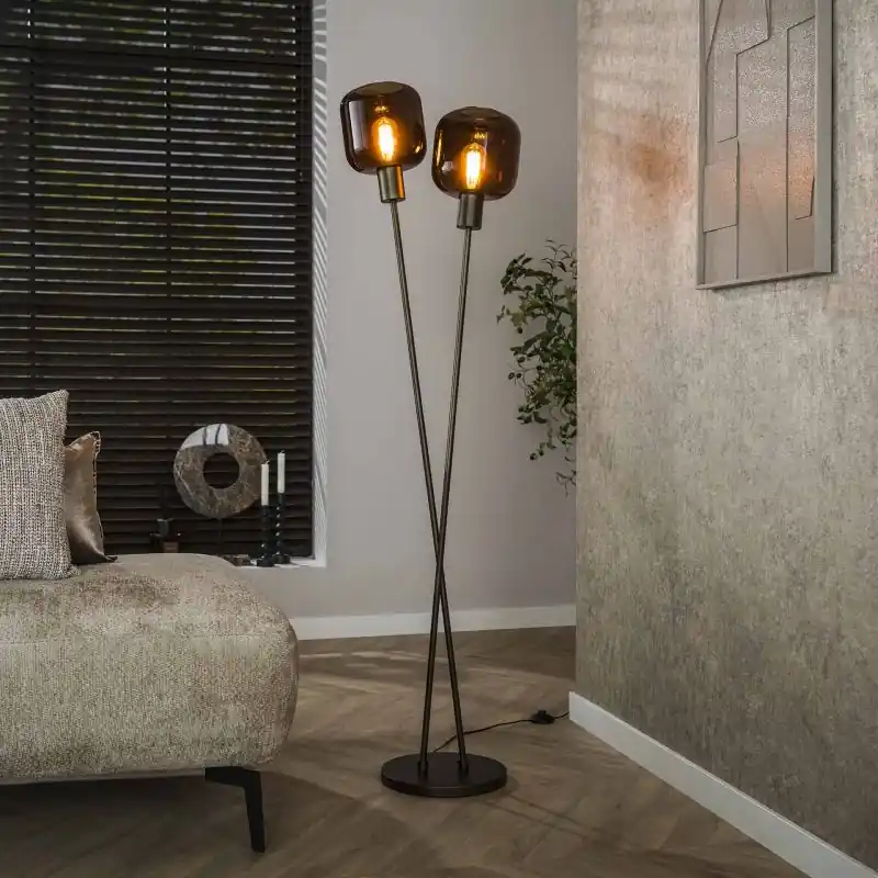 Vico Bronza - vloerlamp - Ø 30 x 167 cm - sienna bruin Merkproduct