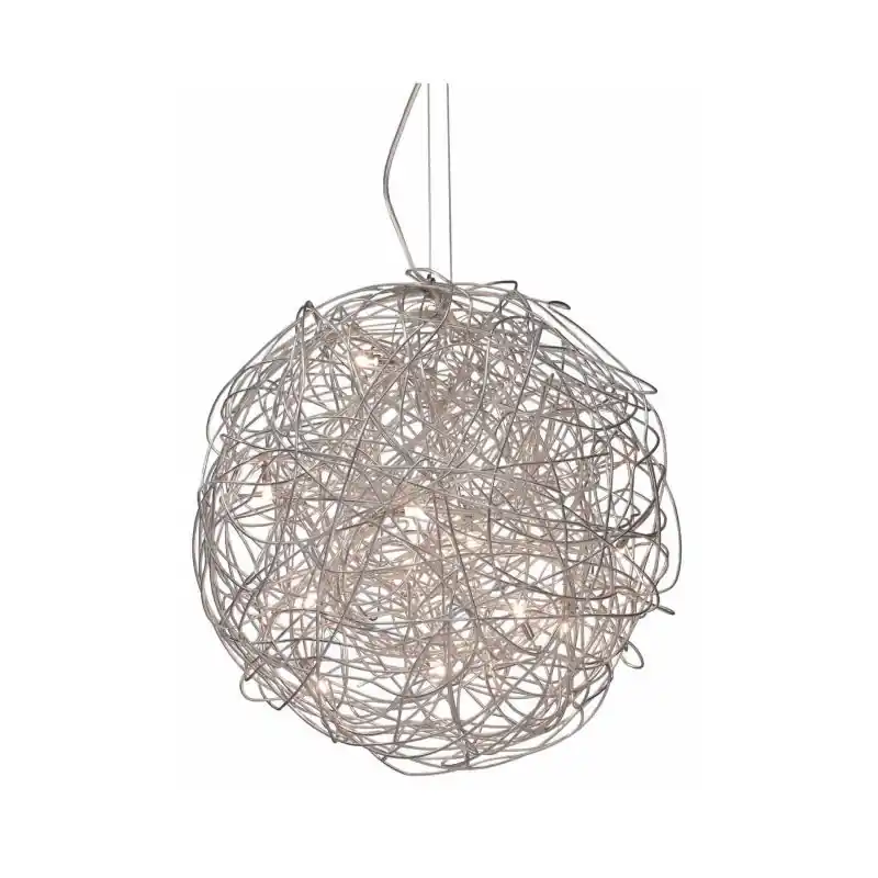 Artdelight Draga - hanglamp - Ø 35 cm - 7 x 14W halogeen incl. - mat staal Express Levering
