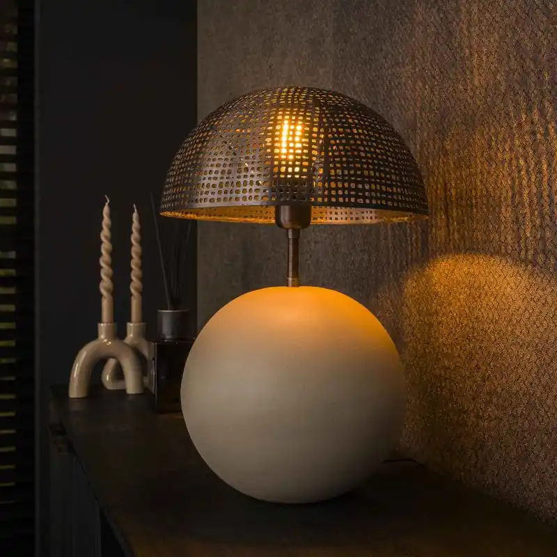 Exclusieve Aanbieding Vico Sphere - tafellamp - Ø 31 x 49 cm - grijs