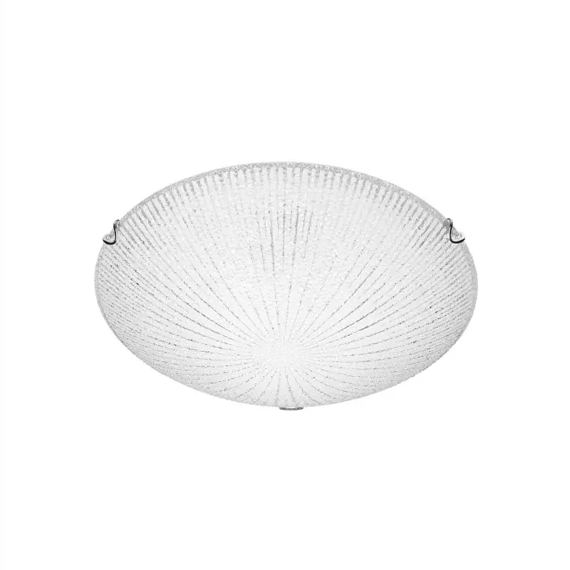Nova Luce Shell - plafondverlichting - Ø 40 x 9,5 cm - wit en chroom Betaalbaar