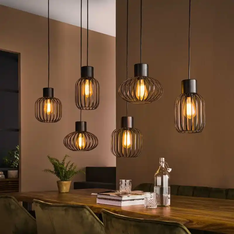 Trendy Vico Cage 6L - hanglamp - 160 x 28 x 150 cm - houtskool