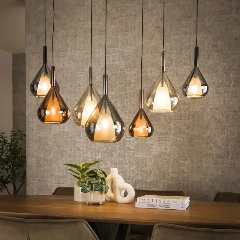 Must-Have Vico Wings Mix Glass - hanglamp - 120 x 40 x 150 cm - zwart