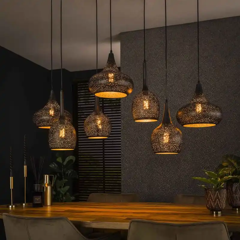Vico Zip - hanglamp - 135 x 50 x 150 cm - zwart Budget