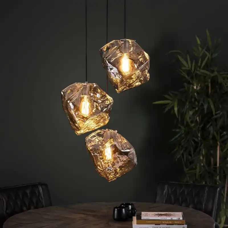 Gratis Retour Vico Rock Chrome - hanglamp - Ø 50 x 150 cm - chroom glas