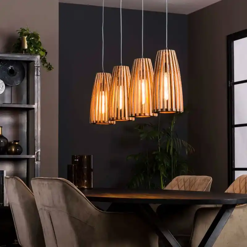 In De Mode Vico Launch - hanglamp - 135 x 20 x 150 cm - mango hout