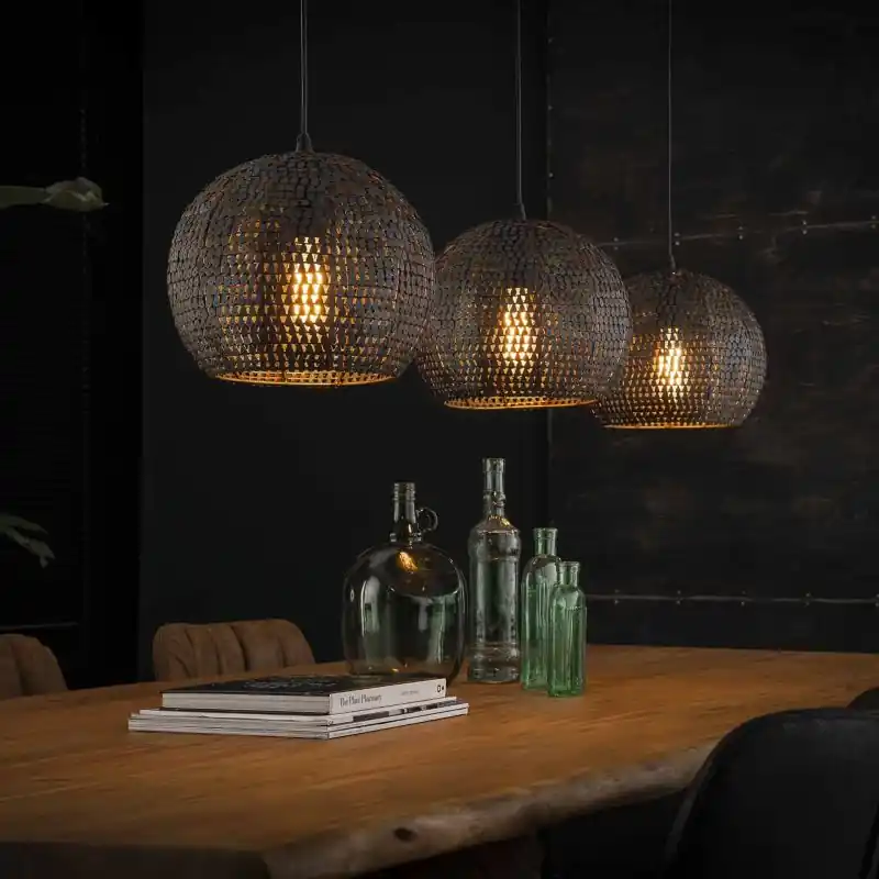 Meest Verkocht Vico Armor - hanglamp - 128 x 30 x 150 cm - zwart bruin
