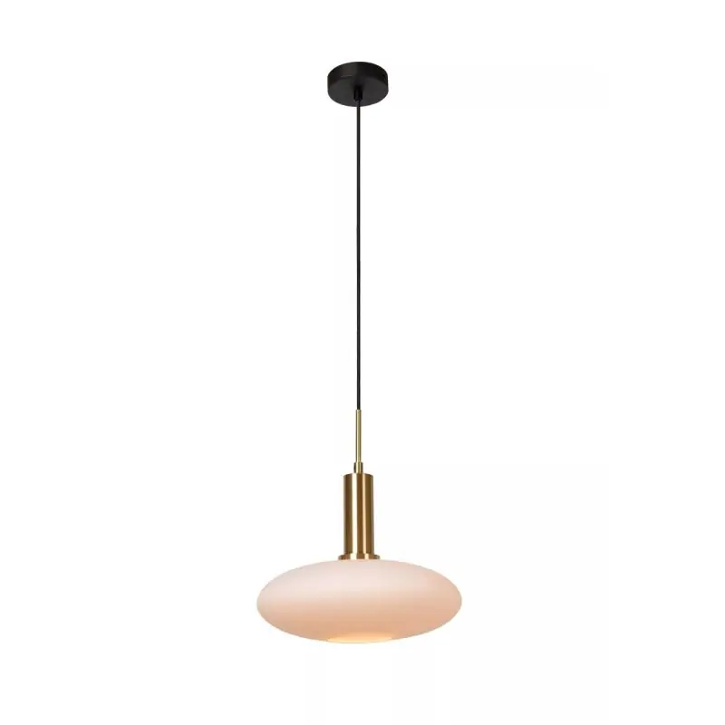 Superprijs Lucide Singala - hanglamp - Ø 30 x 169 cm - opaal en goud