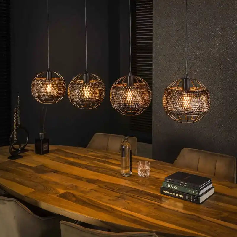 Finale Uitverkoop Vico Armor - hanglamp - 135 x 25 x 150 cm - zwart bruin