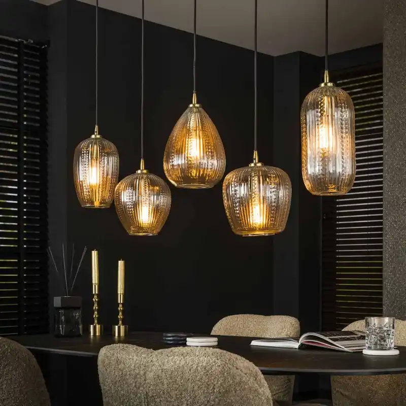 Vico Diamond Grain Mix - hanglamp - 120 x 20 x150 cm - transparant Trendy