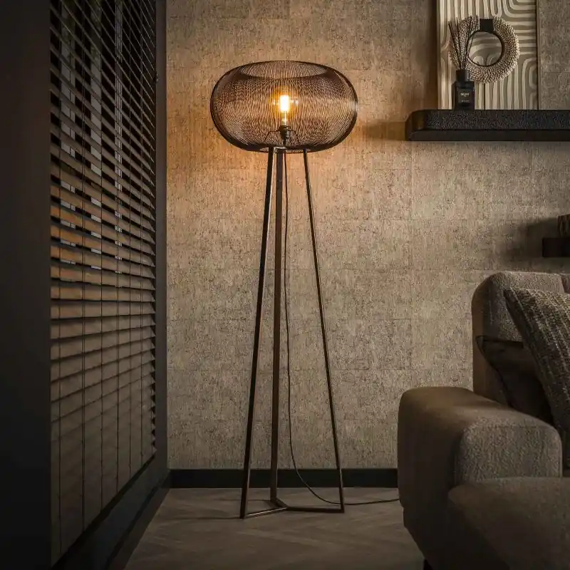 Vico 3 Leg Copper Twist - vloerlamp - 170 cm - koper Premium