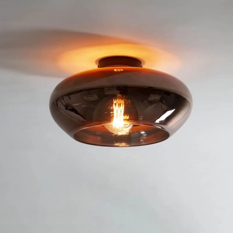 Op = Op Vico Elevate Glass - plafondlamp - Ø 40 x 22 cm - koper