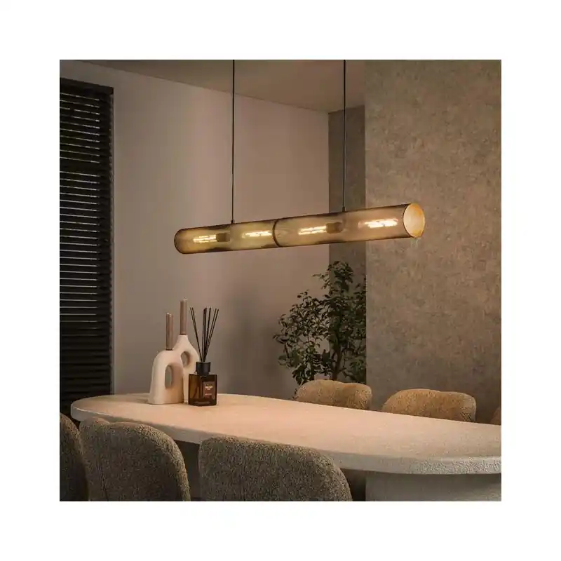 Vico Tube Mesh - hanglamp - 120 x 10 x 150 cm - zwart Authentiek