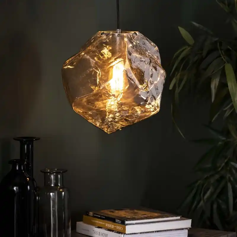 Goedkoop Vico Rock Chrome - hanglamp - Ø 25 x 150 cm - chroom glas