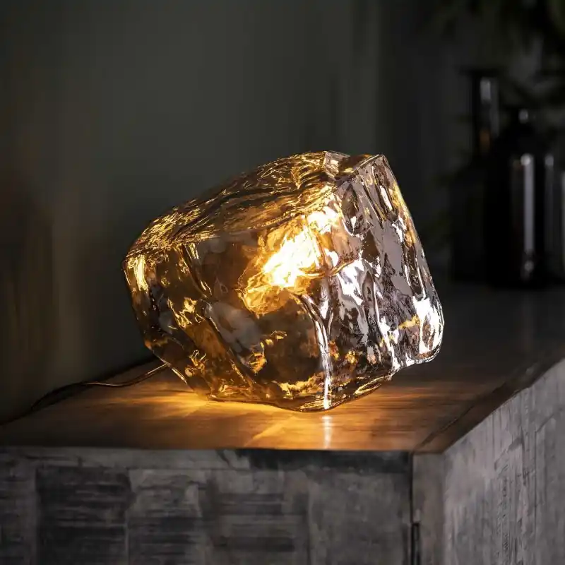 Snelle Levering Vico Rock Chrome - tafellamp - Ø 25 x 25 cm - chroom glas