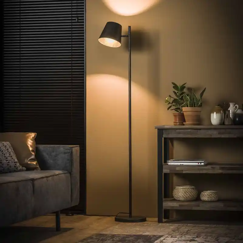 Gereduceerde Prijs Vico Shade - staanlamp - 157 cm - houtskool