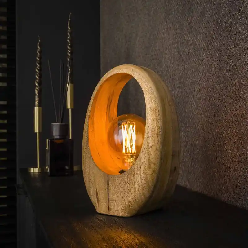 Vico Arch Wood - tafellamp - 20 x 13 x 30 cm - bruin Plaats Bestelling