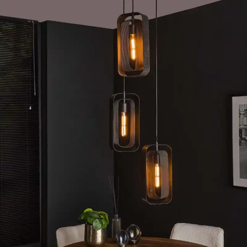 Vico Wilder 3L - hanglamp - Ø 35 x 150 cm - artic zwart Uitverkoop