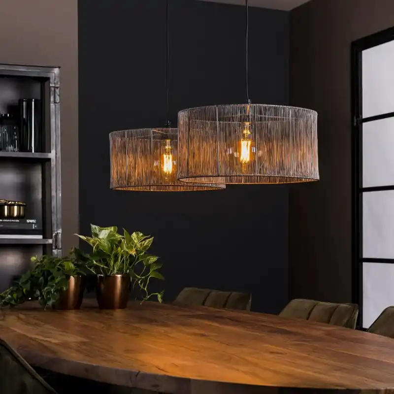 Vico Stringshade - hanglamp - 120 x 45 x 150 cm - zwart nikkel Gecertificeerd