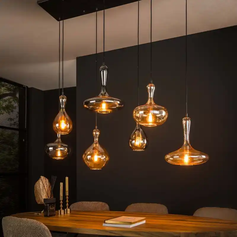 Vico Karaf - hanglamp - 145 x 50 x 150 cm - zwart Betaalbaar