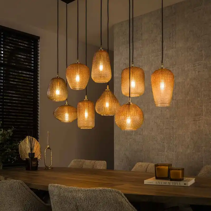 Vico Dot Pattern - hanglamp - 120 x 40 x 150 cm - amber Laatste Kans
