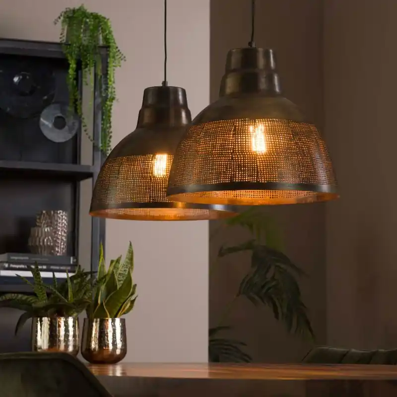 Vico Screen - hanglamp - 95 x 38 x 150 cm - brons antiek Gereduceerde Prijs