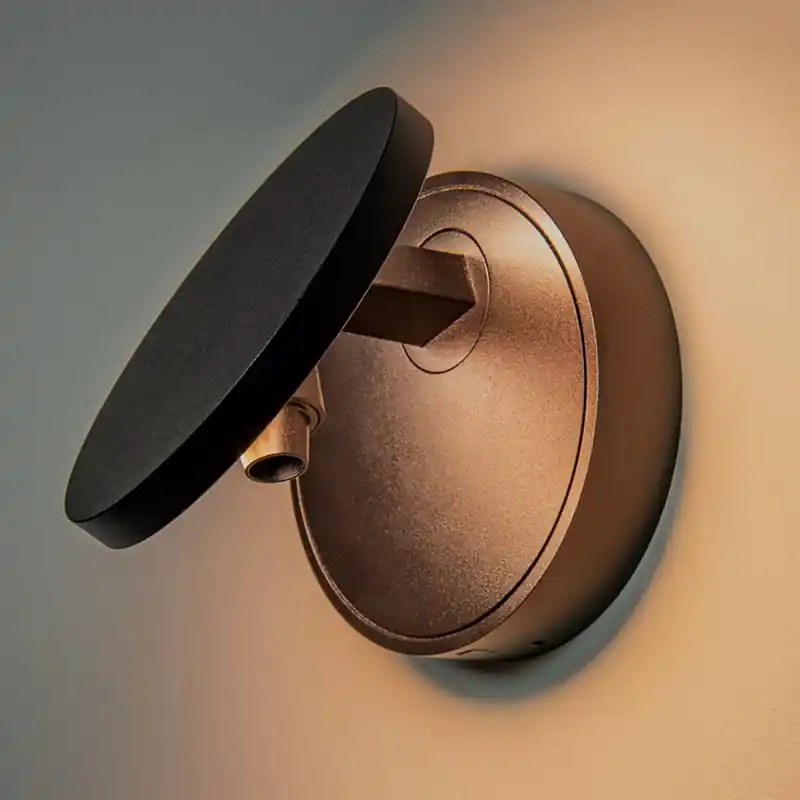 Lucide Ufor - wandlamp met USB-poort - Ø 12 x 15,1 cm - 8W dim to warm LED incl. - zwart Express Levering