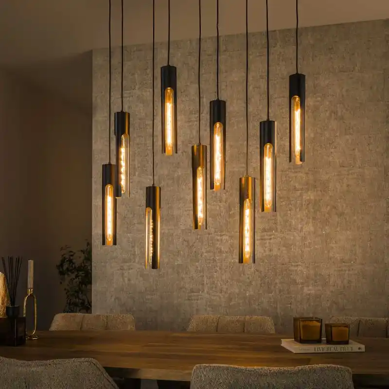 Vico Tube - hanglamp - 150 cm - zwart Finale Uitverkoop