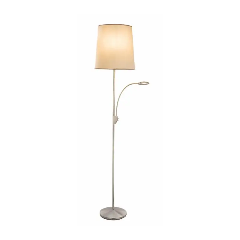 Koopje Artdelight Hugo - staanlamp - 175 cm - 5W LED incl. - mat staal en bruin
