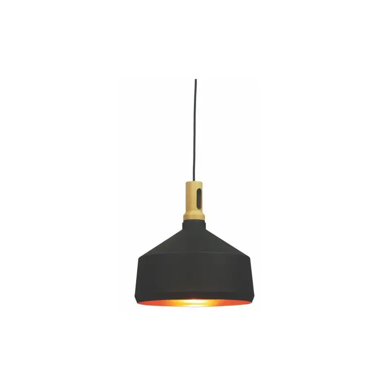 Gereduceerde Prijs Artdelight Cornet - hanglamp - Ø 36 x 173 cm - zwart en goud