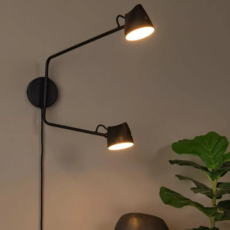 Meest Verkocht Lucide Milne - wandlamp - 35 x 8 x 54 cm - 2 x 8W LED incl. - zwart