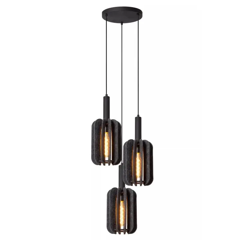 Lucide Rafal - hanglamp - Ø 50 x 183 cm - grijs Topkwaliteit