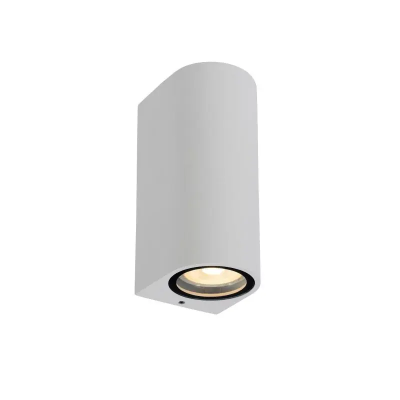 Weekendaanbieding Lucide Zaro Round - buiten wandlamp - 7,8 x 6,8 x 16 cm - IP44 - wit