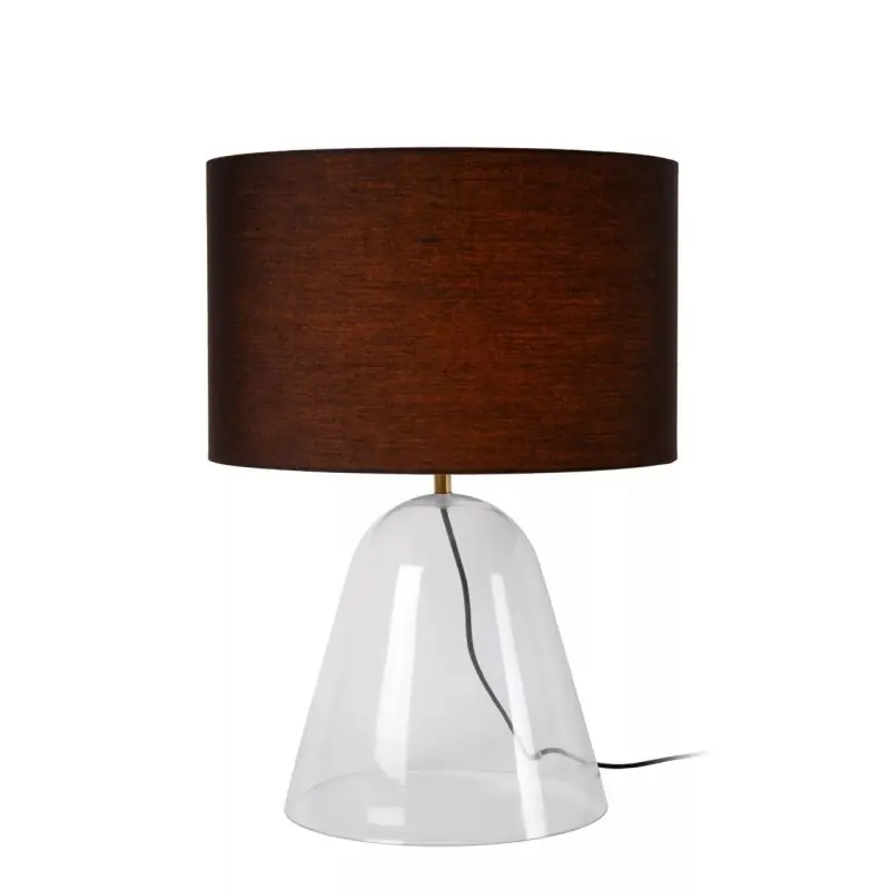 Lucide Campana - tafellamp - Ø 40 x 52,9 cm - zwart en transparant Nu Kopen