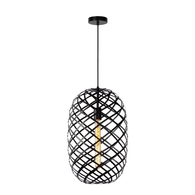Origineel Lucide Wolfram - hanglamp - Ø 32 x 180 cm - zwart