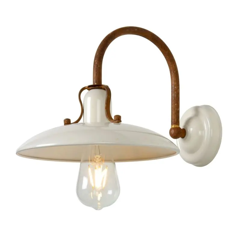 Lucide Romer - wandverlichting - 24 x 32 x 20 cm - crème, roest Korting