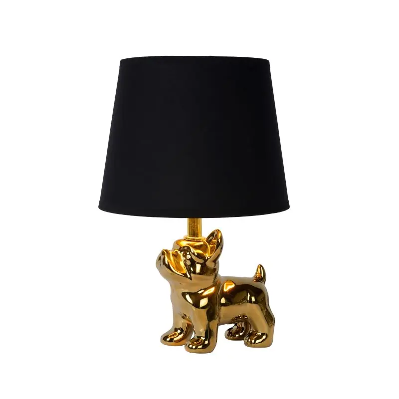 Superprijs Lucide Extravaganza Sir Winston - tafellamp - Ø 21 x 31,5 cm - zwart en goud