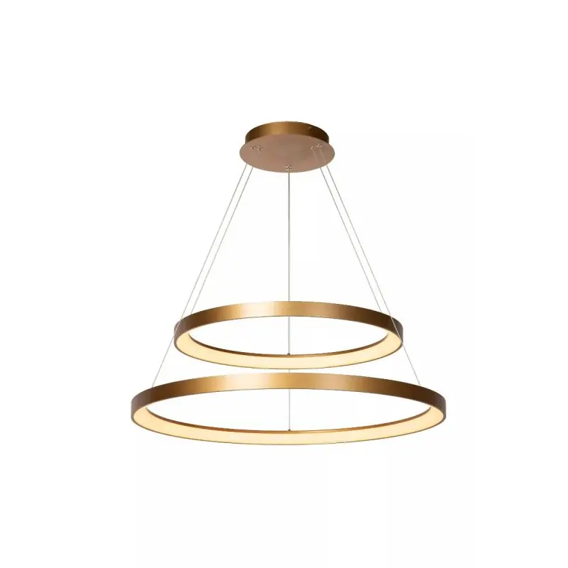 Betaalbaar Lucide Vidal - hanglamp - Ø 78 x 200 cm - 92W LED incl. - mat goud/messing