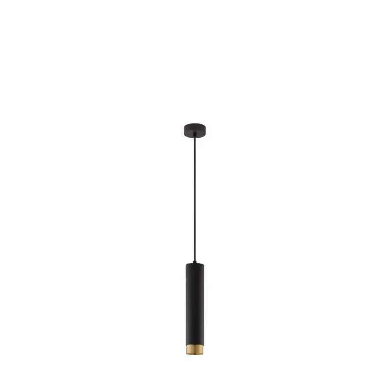 Aanbieding Nova Luce Pogno - hanglamp - Ø 5,9 x 150 cm - zwart en goud