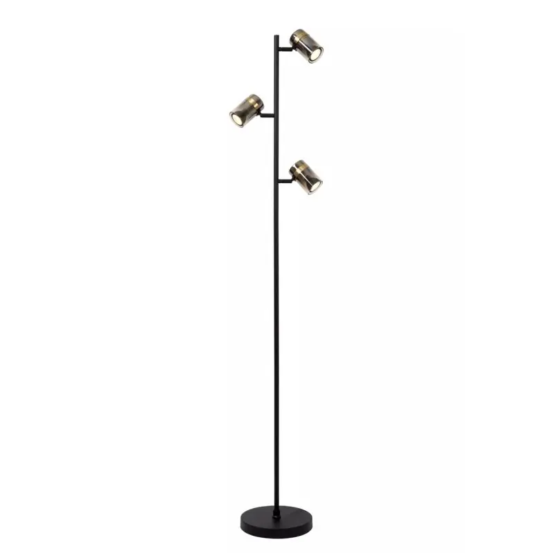 Gecertificeerd Lucide Upton - vloerlamp - Ø 23 x 154 cm - gerookt