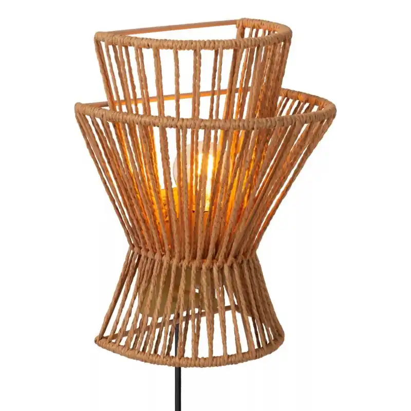Lucide Tasman - wandverlichting - 18 x 14 x 24 cm - naturel Tijdelijk Beschikbaar