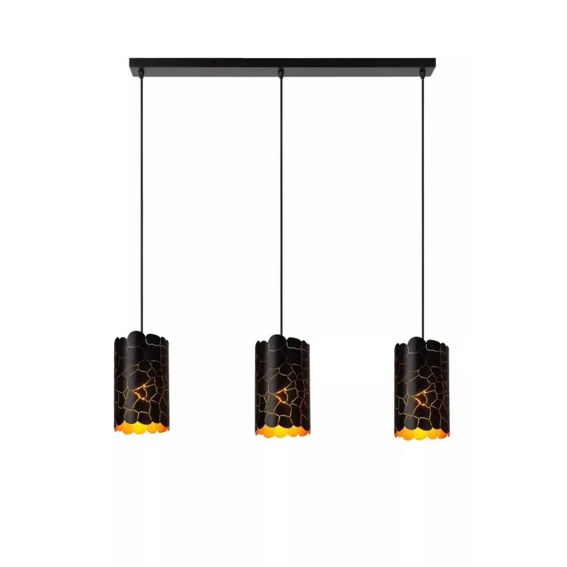 Modern Lucide Almelo - hanglamp 3L - 92 x 15 x 150 cm - zwart