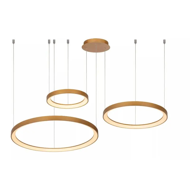 Lucide Vidal - hanglamp - Ø 78 x 200 cm - 120W LED incl. - mat goud/messing Beperkt Aanbod
