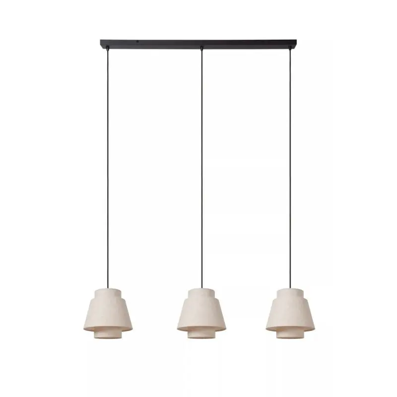 Handgemaakt Lucide Tribute 3L - hanglamp - 120 x 25 x 150 cm - beige