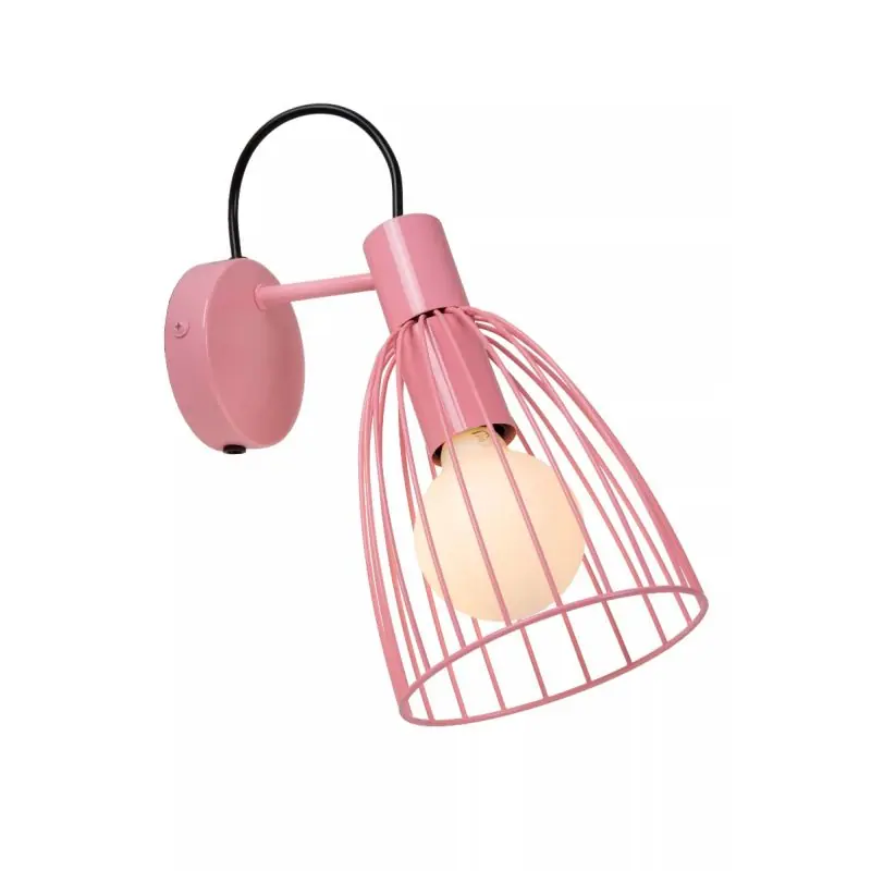 Lucide Macarons - wandlamp - Ø 15 x 19,5 x 29 cm - roze Nieuwe Collectie